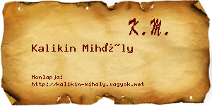 Kalikin Mihály névjegykártya