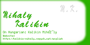 mihaly kalikin business card